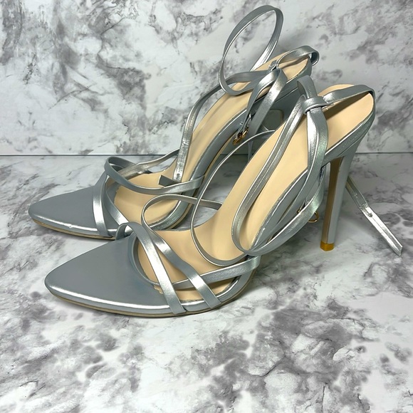 Strappy Heel Silver - Picture 2 of 7